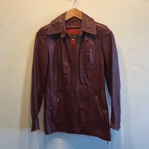 Vintage burgundy red leather jacket